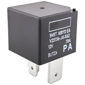 5M5T-14B192-EA V23136-J4-X62 Relay (Black) - 70A 12VDC SPST Automotive Relay Replaceable F80B-14B192-AA V23136-J4-X89, Compatible with Select Ford Models - Heavy-Duty Cooling Fan & Electrical System