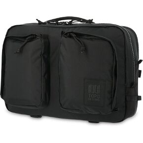 Topo Designs Global Briefcase - Bold Daily Carry Bag, Commuting Travel Pack with Oversized Zips, Signature Denver Style (Eco-Friendly/Black)