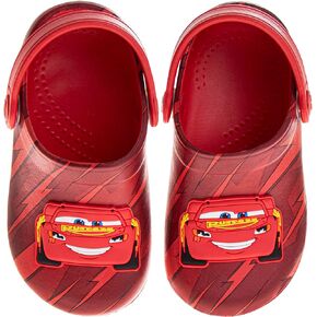 Josmo Kids Cars Clog Sandal Waterproof Slip-On Slides for Boys - Lightning McQueen Closed Toe Clogs with Backstrap (Sizes: 5-10 Toddlers / 11-12 Little Kids)