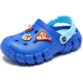 Kids Slip-On Garden Clogs for Toddler to Big Kid (Ages 3-12) | Dual-Density Cushioned Arch Support | Lightweight, Waterproof & Non-Slip | Removable Charms for Beach, Pool & Garden Play