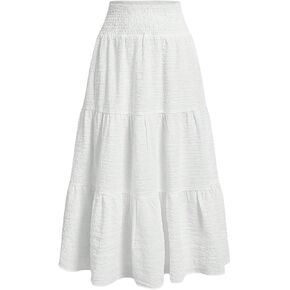 Floerns Girl's Floral Print Summer Frill Trim Trim Boho Long Skirt