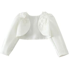 Mud Kingdom Pretty Girls Shrug for Wedding White Floral Bolero