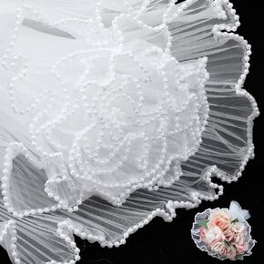 APLZGMG 4.37 Yards Flower Wrapping Mesh Paper, White Floral Bouquet Wrapping Paper Bouquet Packaging Paper Wrinkled Translucent for Valentines Florist Supplies Wedding Gift Packaging