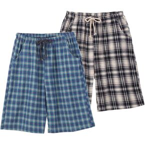 Big Boys Shorts, Plaid Loose Cotton Sleep Lounge Pants 10-16 Years