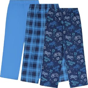 Mad Dog Concepts Boys Pajama Pants - Soft Micro Fleece PJ Bottoms for Kids Printed Plaid Design Boy's Sleepwear Size 6–16 3PK