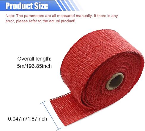 2" x 16 Ft Motorcycle Exhaust Heat Wrap Roll, Exhaust Manifold Heat Wrap Fiberglass Heat Shield Tape, Car Exhaust Tube Thermal Wrap Tape with 10 Stainless Locking Ties in Saudi Arabia