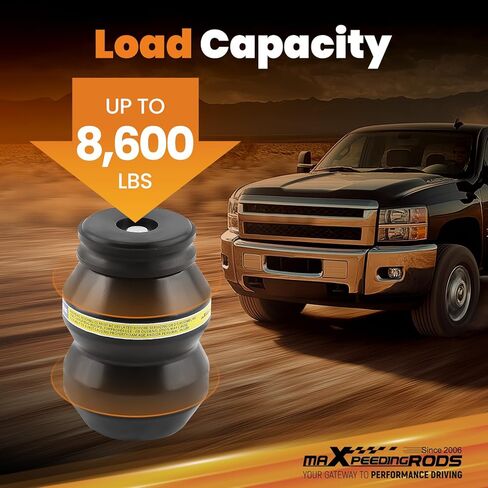 نظام تعزيز التعليق الخلفي MaxPeedingrods لـ Chevrolet Silverado GMC Sierra 2500HD 3500HD 2WD 4WD 2011-2024 حتى 8600 رطل طقم مساعد مطاط in Kuwait