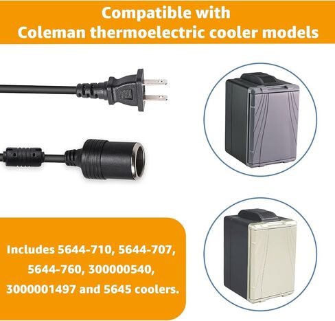 12V Cooler Power Cord Compatible with Coleman Thermoelectric Cooler,Replacement for Coleman Electric Cooler Power Adapter,Thermoelectric Cooler Power Cord in Saudi Arabia