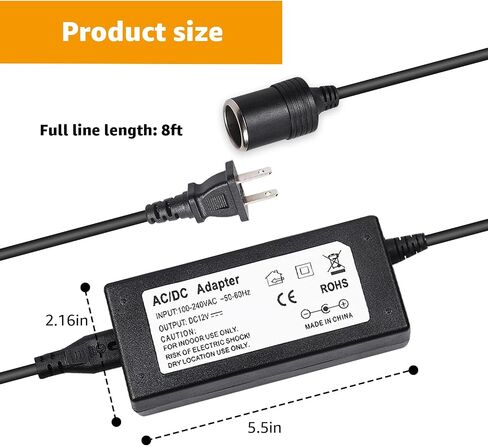 12V Cooler Power Cord Compatible with Coleman Thermoelectric Cooler,Replacement for Coleman Electric Cooler Power Adapter,Thermoelectric Cooler Power Cord in Saudi Arabia