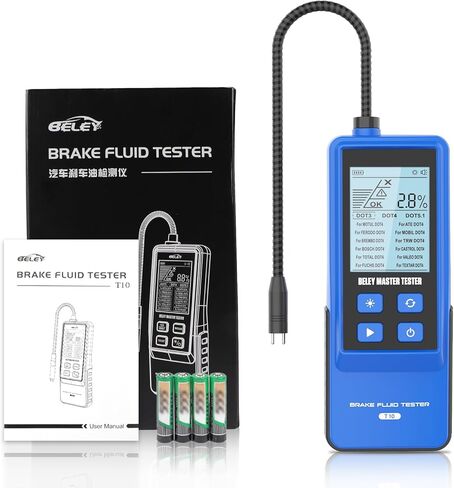 Brake Fluid Tester Digital Brake Fluid Moisture Tester Pen with High Precision Sensor Probes 10.3'' Extended Gooseneck Hose for DOT-3,DOT-4,DOT-5.1 with 2.8'' Backlit Screen,Audible Alarm in Kuwait