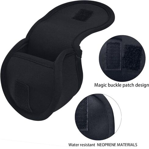 Aventik Neoprene Fly Fishing Reel Case Pouch Cover Fitting 5/6 7/8wt Fly Reel Storage (Black, 1-PACK 3/4) in Saudi Arabia