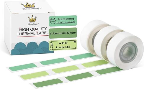 D30 Label Maker Tape - Color Fonts on Clear/Transparent D30 Labels, Self-Adhesive, Compatible with Phomemo D30, 14mm x 30mm (0.55" x 1.18"), 210 Labels/Roll, 3 Rolls (Red x 1, Blue x 1, Green x 1) in Kuwait