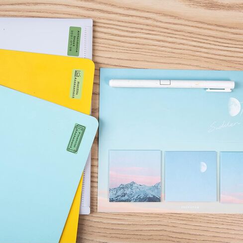 D30 Label Maker Tape - Color Fonts on Clear/Transparent D30 Labels, Self-Adhesive, Compatible with Phomemo D30, 14mm x 30mm (0.55" x 1.18"), 210 Labels/Roll, 3 Rolls (Red x 1, Blue x 1, Green x 1) in Kuwait