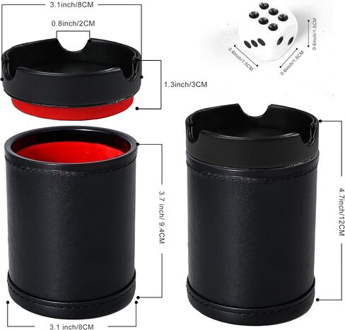 Felt Lined Professional Dice Cup - with 6 Dice Quiet for Yahtzee Game in Saudi Arabia