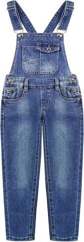 KIDSCOOL SPACE Little Big Girls Denim Overalls,Washed for Soft Stretch Jeans Workwear in Saudi Arabia