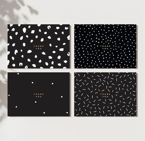 ThreeKin Thank You Cards with Envelopes - 25-Pack Folded 3.5 x 5" Cards for Weddings, Business, Holidays, Graduations & More | All-Occasion Stationery | Heavyweight Matte Cardstock, Blank Inside in Kuwait