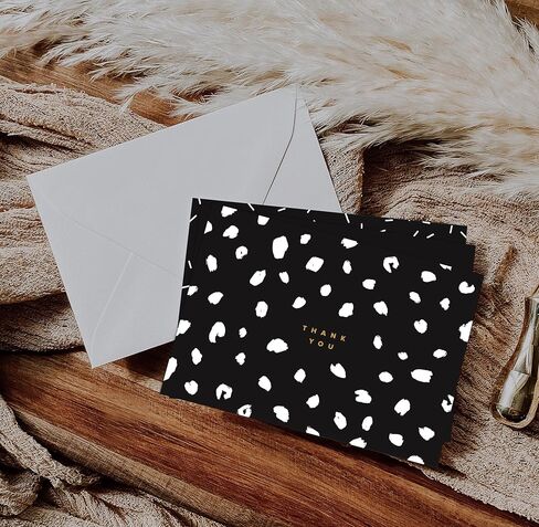 ThreeKin Thank You Cards with Envelopes - 25-Pack Folded 3.5 x 5" Cards for Weddings, Business, Holidays, Graduations & More | All-Occasion Stationery | Heavyweight Matte Cardstock, Blank Inside in Kuwait