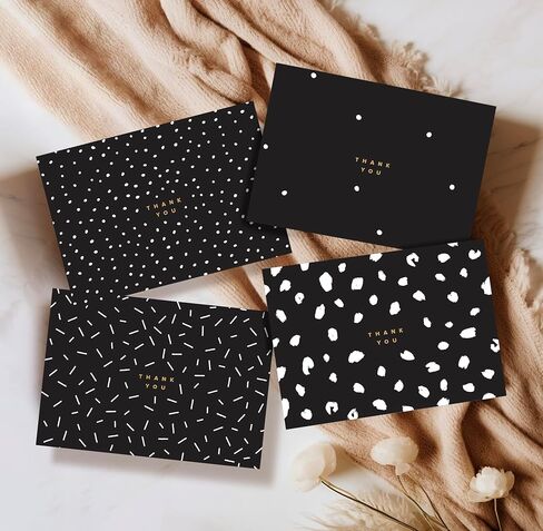 ThreeKin Thank You Cards with Envelopes - 25-Pack Folded 3.5 x 5" Cards for Weddings, Business, Holidays, Graduations & More | All-Occasion Stationery | Heavyweight Matte Cardstock, Blank Inside in Kuwait