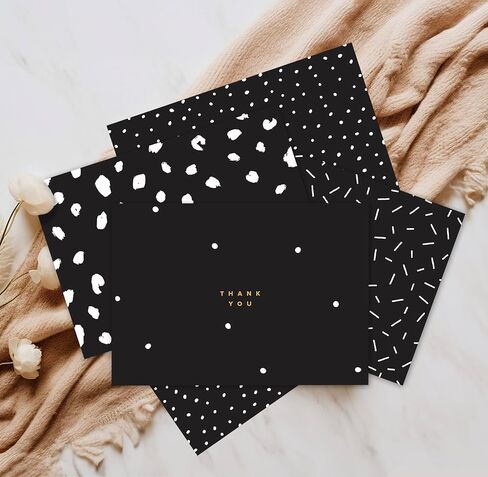 ThreeKin Thank You Cards with Envelopes - 25-Pack Folded 3.5 x 5" Cards for Weddings, Business, Holidays, Graduations & More | All-Occasion Stationery | Heavyweight Matte Cardstock, Blank Inside in Kuwait