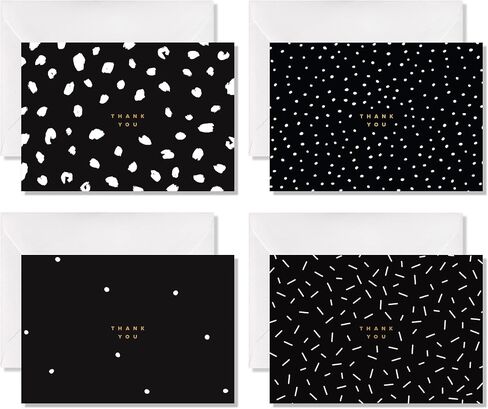 ThreeKin Thank You Cards with Envelopes - 25-Pack Folded 3.5 x 5" Cards for Weddings, Business, Holidays, Graduations & More | All-Occasion Stationery | Heavyweight Matte Cardstock, Blank Inside in Kuwait