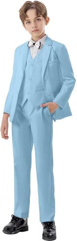 Boys Suit for Kids Tuxedo Boys Formal Dress 3 Piece Slim Fit Suit Set Wedding Ring Bearer Outfit in Saudi Arabia