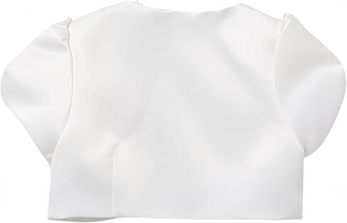 Girls' Bolero Shrug Cardigan Satin Short Sleeve Top Cardigan Princess Shawl Wedding Cape For Girls 3-10 years in Kuwait