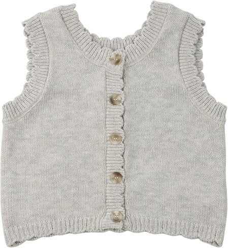 HOOLCHEAN Baby Toddler and Little Girls Spring Fall Knit Button Down Vest in Saudi Arabia