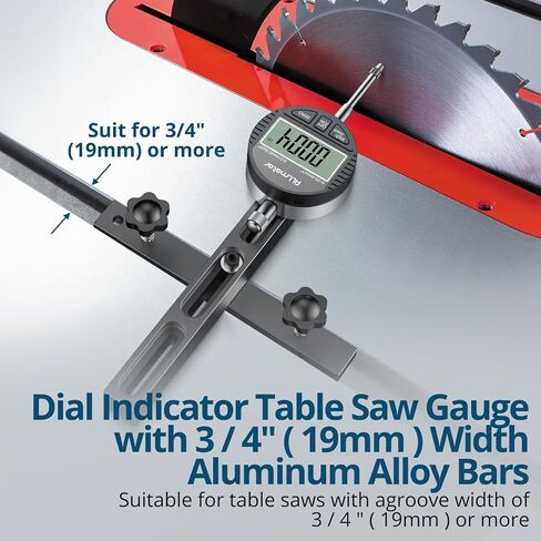 Digital Table Saw Gauge with Dial Indicator 0-1 Inch Range CNC Machined Aluminum Bar,for Table Saws with a Groove Width of 3/4"(19mm) or More for Fence Alignment Table Saws and Bandsaws in Saudi Arabia
