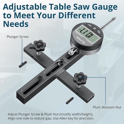 Digital Table Saw Gauge with Dial Indicator 0-1 Inch Range CNC Machined Aluminum Bar,for Table Saws with a Groove Width of 3/4"(19mm) or More for Fence Alignment Table Saws and Bandsaws in Saudi Arabia