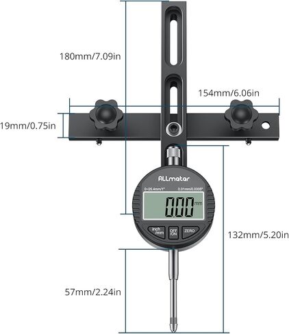 Digital Table Saw Gauge with Dial Indicator 0-1 Inch Range CNC Machined Aluminum Bar,for Table Saws with a Groove Width of 3/4"(19mm) or More for Fence Alignment Table Saws and Bandsaws in Saudi Arabia
