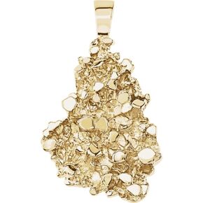 Diamond2Deal 14k Yellow Gold Nugget Pendant