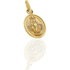 Lucchetta - 14K Gold Miraculous Medal Pendant - Fine Italian Catholic Jewelry - Charm for Blessed Mother Necklace for Women/Men