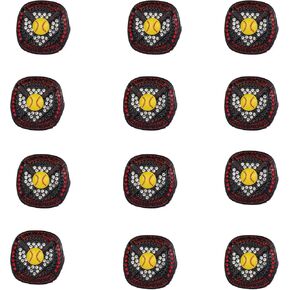 12 PCS PACK SOFTBALL TOURNAMENT AWARD gold silver black CHAMPIONSHIP RING WITH YELLOW SOFTBALL ON TOP SIZE 9 in Kuwait