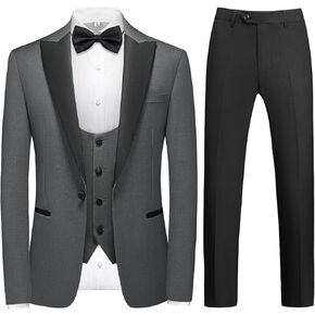 Rogers & Morris Tuxedo Suit for Men Solid 4 Piece Set Regular Fit