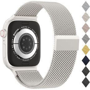 Original Metal Milanese Loop Compatible with Apple Watch Band 49mm 46mm 45mm 44mm 42mm 41mm 40mm 38mm Men and Women, Magnetic Clasp Replacement Strap for iWatch Series 10, Ultra 2, SE 9 8 7 6 5 4