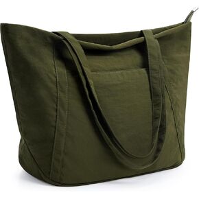 WLLWOO Large Gym Tote Bag for Women Sport Yoga, 24L Travel Beach Bag Lightweight Zipper Shoulder Handbag for Daily Work