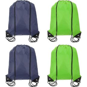 حقيبة ظهر uxcell الرباط ، 4pcs بوليستر رسم الأكياس على ظهره على حقائب الصالة الرياضية Cinch Sack Storage Storage Monapsack لـ Gym Sports Travel Sweating (Dark Blue/Dark Green ، 13.4 "× 16.9")