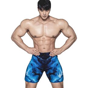 IFBB 15inch Mensphysique Board-Shorts Posing Trunks Competition (Hellfire Blue)