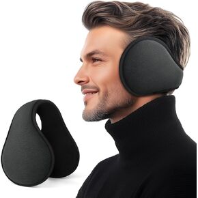 Winter Ear Muffs for Men Women Adjustable Polar Fleece Ear Warmers Foldable Earmuffs for Outdoor