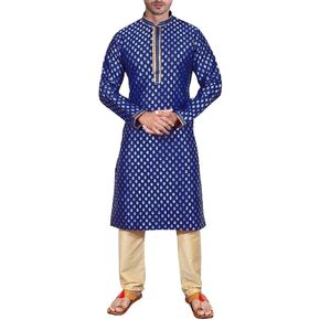 SK105 Men's Blue Kurta Pajama مجموعة زفاف كورتا بيجاما بدلة الحفلات الهندية