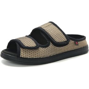 Womens Mens Slippers Wide Diabetic Shoes Unisex Adjustable Slippers Open Toe Mesh Sandals Lightweight House Footwear
