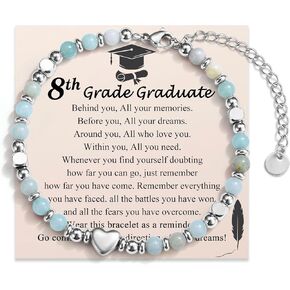 Graduation Gifts for Her Girls Women, Class of 2025 Graduation Bracelet High School/College/ 5th 6th 8th Grade/Kindergarten/Preschool/Master Degree Graduation Gifts Decorations Card Present