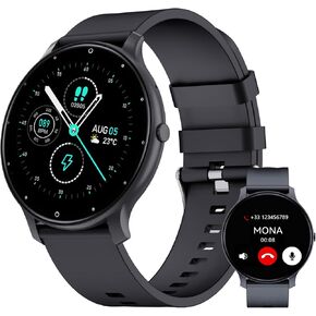 Smart Watch for Women Men, 1.46" 360x360 HD Touchscreen with 7Day Battery, 128 Sports Modes Fitness Tracker, Heart Rate/Sleep Monitor, IP68 Waterproof Smartwatch,Magnetic Charging (Matte Black)