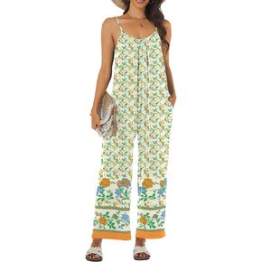 Buauty Womens Summer Jumpsuits Casual Sleeveless Jumpers Loose Rompers Adjustable Strap Boho Jumpsuit Dressy 2025 Clothes