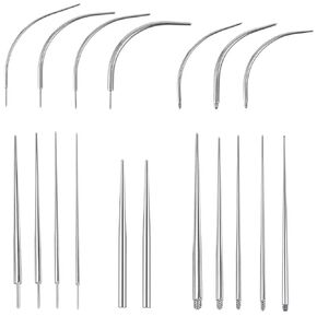 Homestheix - Piercing Taper Tool 18Pcs - Piercing Insertion Tool Set for Nose Studs, Lip Rings, Earring - Changing Tool for Piercings - 14G, 16G, 18G, 20G, Straight, Curved Needles