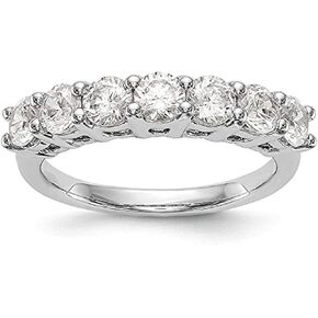 2 Carat 14K White Gold Round 7-Stone Diamond Wedding Anniversary Stackable Ring Band Value Collection