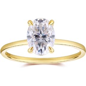 espere 1.5ct Oval Moissanite Solitaire Engagement Ring