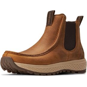 SUREWAY Men's Chelsea Boots - Lightweight Slip-On Work Boots with Moc Toe Design,Casual Leather Boots Slip-Resistant Rubber Outsole,Chukka boots for All-Weather Comfort (Office,Casual,Dress)