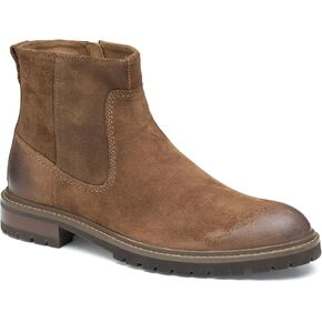 Johnston & Murphy Barrett Plain Toe Zip Boot – Classic Mens Ankle Boots, Leather Casual Boots for Men