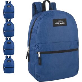 Trail Maker 24 Pack- حقائب الظهر الكلاسيكية 17 بوصة في حزم الظهر بالجملة بالجملة للبنين والبنات (حزمة متنوعة 12 لونًا)